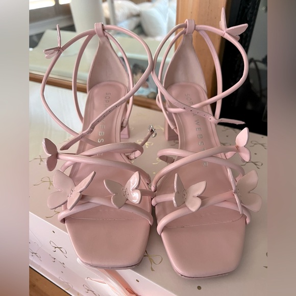 Sophia Webster Blush Butterfly Heels